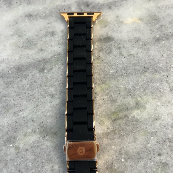 New MICHELE Apple Watch Bracelet Black & Rose Gold - Picture 3 of 5